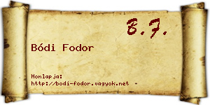 Bódi Fodor névjegykártya